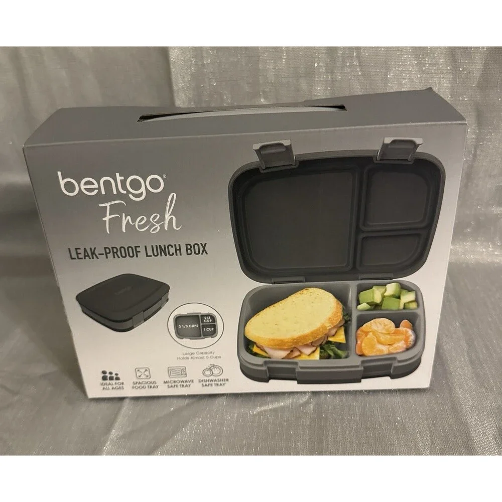 New Gray Bentgo Fresh Snap & Go Leak-Proof Lunch Box.